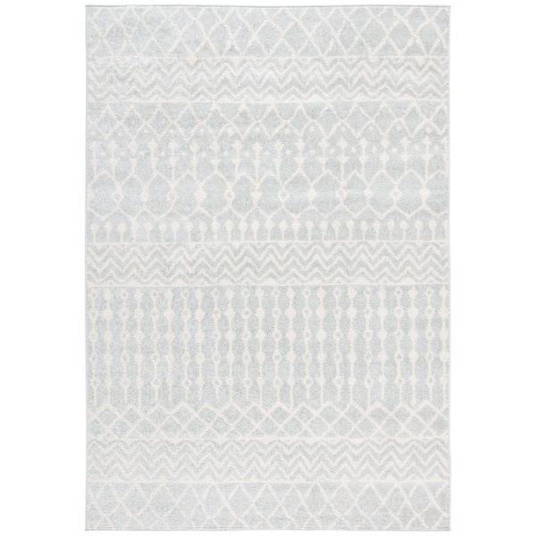 Flowers First 2 x 3 ft. Tulum Global Rectangle Power Loomed Rug Light Grey & Ivory FL1868106 - main